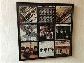 Very Nice Framed Beatles Puzzle of Album Covers