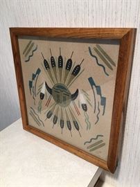 Navajo Aztec Sand Painting Framed