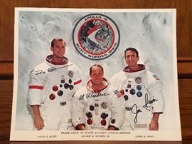 Signed / Autographed Prime Crew of Ninth Manned Apollo Mission: David R. Scott, Alfred M. Worden, Jr. & James B. Irwin 