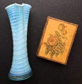 Ruffle Vase & Gilt Wood Trinket Box