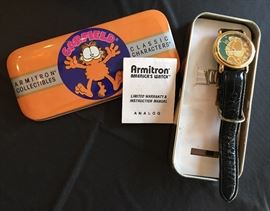 Collectible 1978 Armitron Garfield Watch & Tin Case