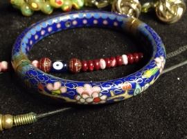 Cloisonne bracelet and other beaded jewelry