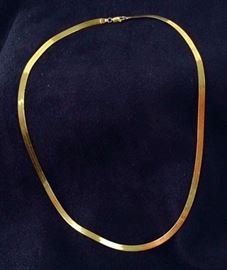 14K Italian Gold Snake Necklace 