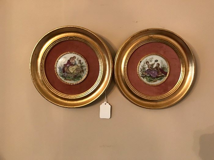 Gold round frame Victorian pictures