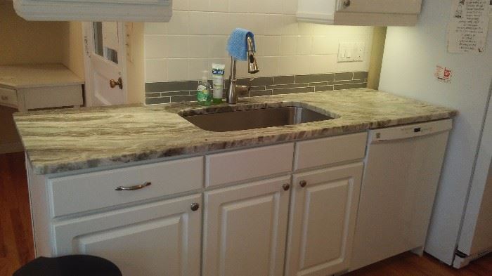 kitchen counter leathered quartz (sink not included)