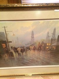 "Leaving the Oil Patch" by G.Harvey - Special edition lithograph acquired from the Texas Art Gallery in Dallas in the 1990's
