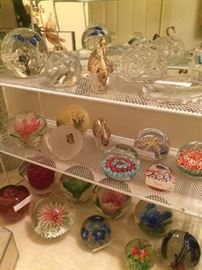 Colorful paperweight collection