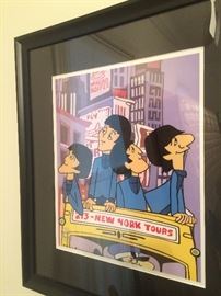 Vintage Beatles "New York Tours" art