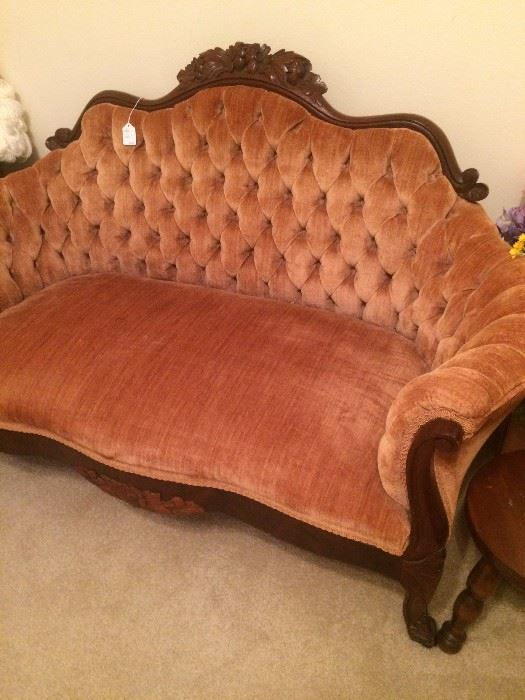 Another antique peach-colored settee