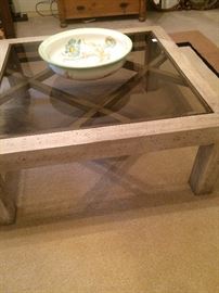 Square glass top table