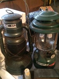 Coleman lanterns (The 3-car garage is full of "guy treasures" waiting for  the men!! )