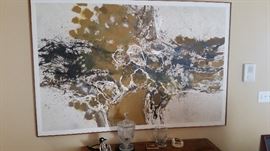 Original Abstract Mid Modern Art Oil by John O. Thomson