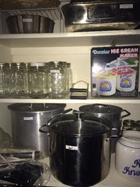 Many canning supplies