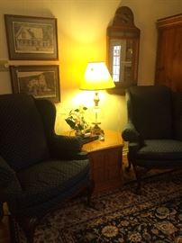 Matching wingback chairs