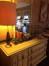 Vintage dresser has matching nightstand and desk