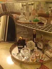 Perfume bottles and other toiletries
