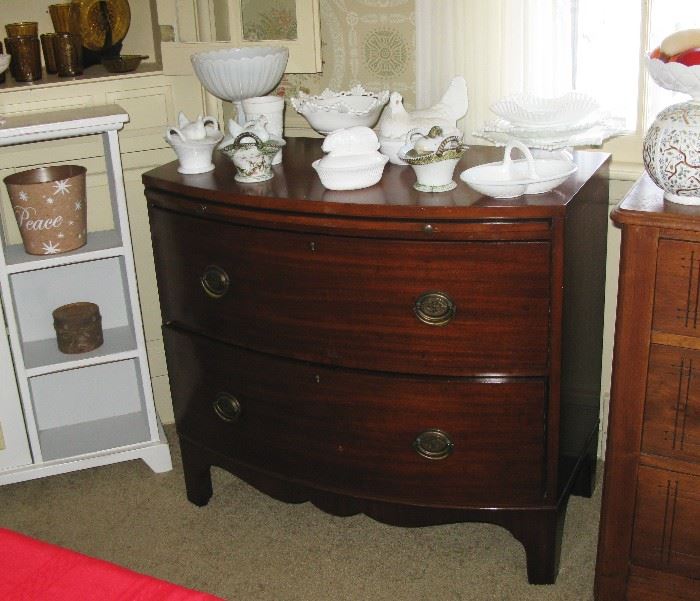 mahogany chest with pull out shelf in front