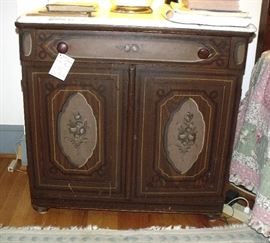 Matching marble top wash stand