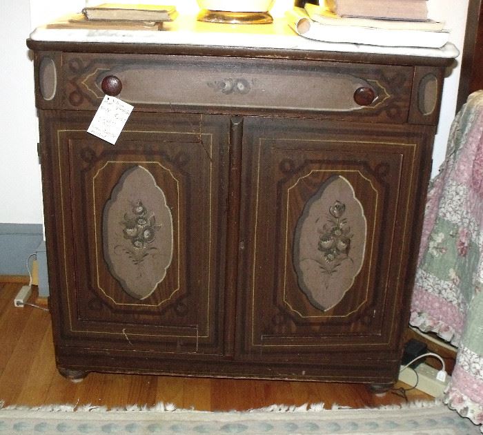 Matching marble top wash stand