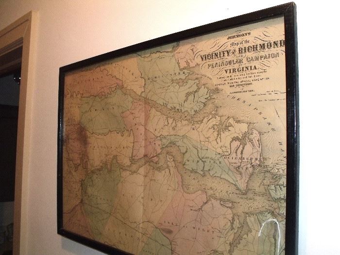 Johnson's 1863 Richmond area map - Civil War