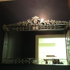 Antique Venetian rectangle mirror 