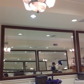 5 huge mirrors with wood trim 