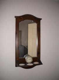 Wall mirror shelf