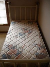Twin metal and brass head/footboard and mattress