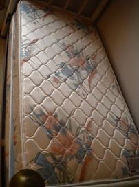 Twin metal and brass head/footboard and mattress