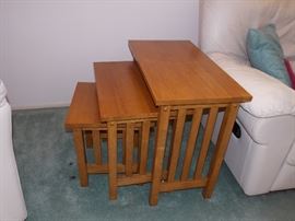 teak nesting tables