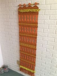 antique macrame wall hanging