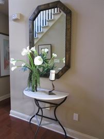 HALL MIRROR AND SMALL CONSOLE TABLE
