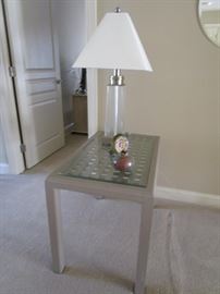 SIDE TABLE AND LAMP