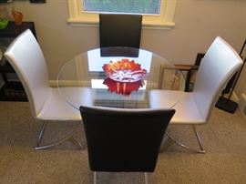 Lydia Leather and Chrome Chairs by Christopher Knight Home