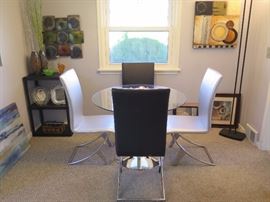Lydia Leather and Chrome Chairs by Christopher Knight Home