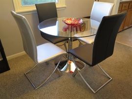 Lydia Leather and Chrome Chairs by Christopher Knight Home