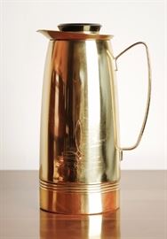 Mid Century Modern Brass Finish Thermos - 27.00