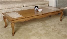 Drexel Heritage Ogee Edge Martini Table w/Travertine Inserts - 165.00