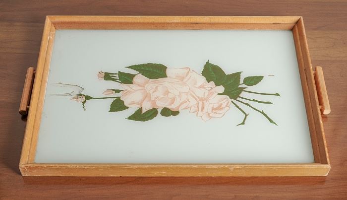 Reverse Painted Vintage Serving Tray - 24.00
