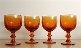 1960's Dark Amber Goblets - 22.50 set of 4
