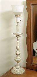 Antiqued White Traditional Table Lamp - 45.00