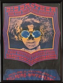 Framed Janis Joplin Big Brother And The Holding Company at the Fillmore-Winterland 1968 Concert Poster - 60.00