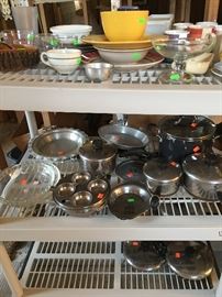 Revere ware with copper bottoms 