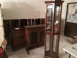 Temple Stuart Hutch (top in front of base)             Corner lighted cabinet