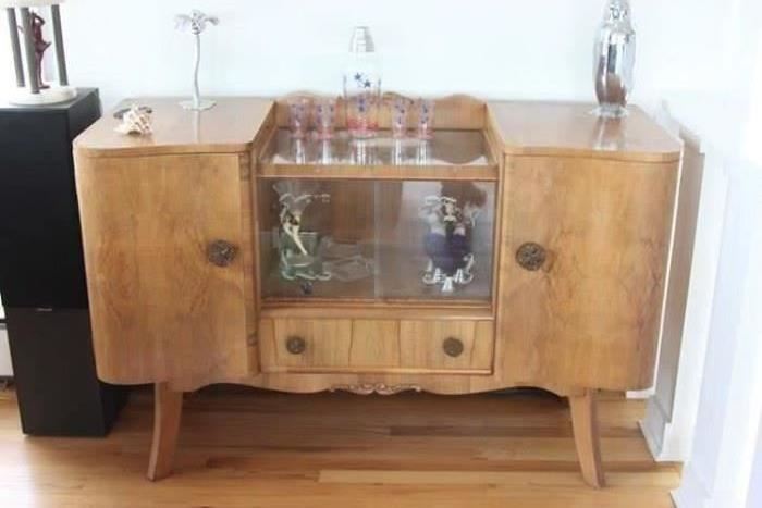 Art Deco Fruitwood Bar Cabinet. Shop now at www.simplyestated.com!