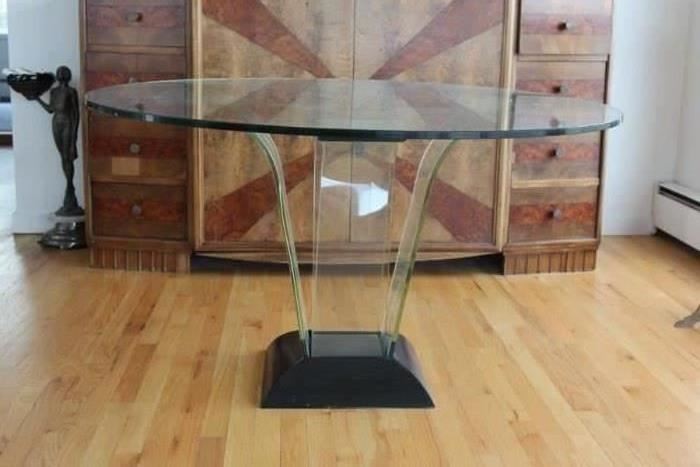 Modernage Glass Dining Table, c. 1940. Shop now at www.simplyestated.com!
