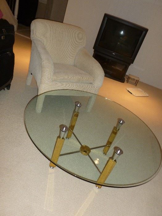 Unique glass top coffee table