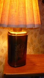 pair brass table lamps