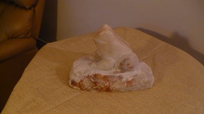 carved marble frog by Ann  