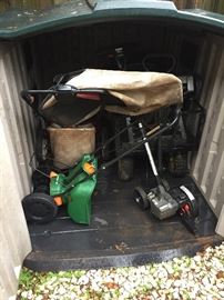 Lawn mower, edger, fertilizer spreader, and utility wagon